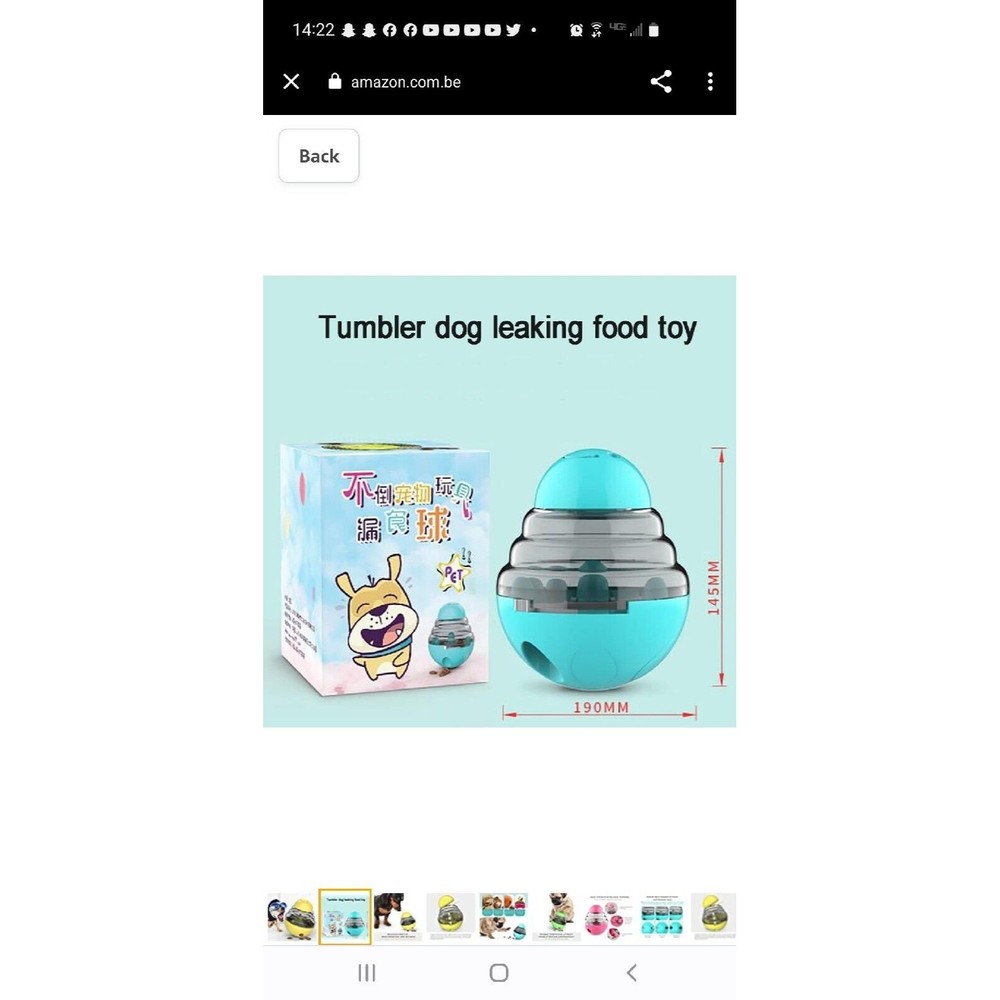 Automatic Pet Feeder Dog Cat Food Dispenser Tumbler Bowl Interactive Ball Toy